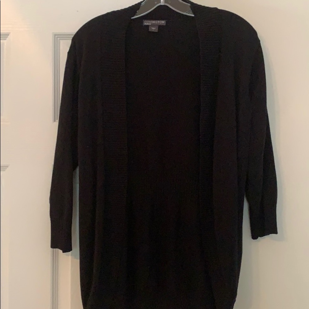 Plus size black cardigan